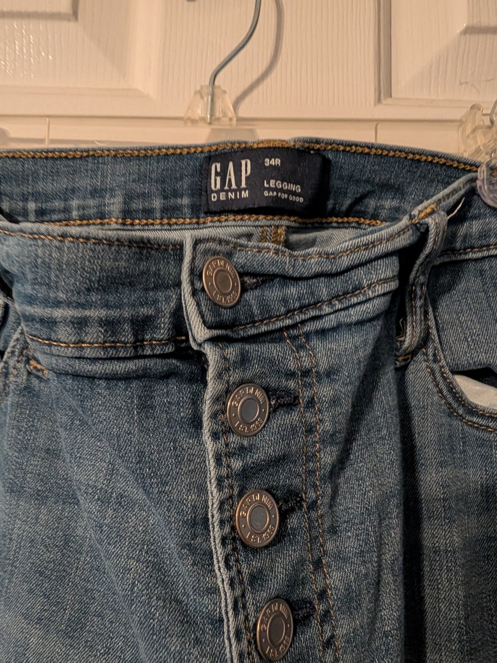 GAP Denim Men's Blue Button-Fly Jeans - Legging Fit